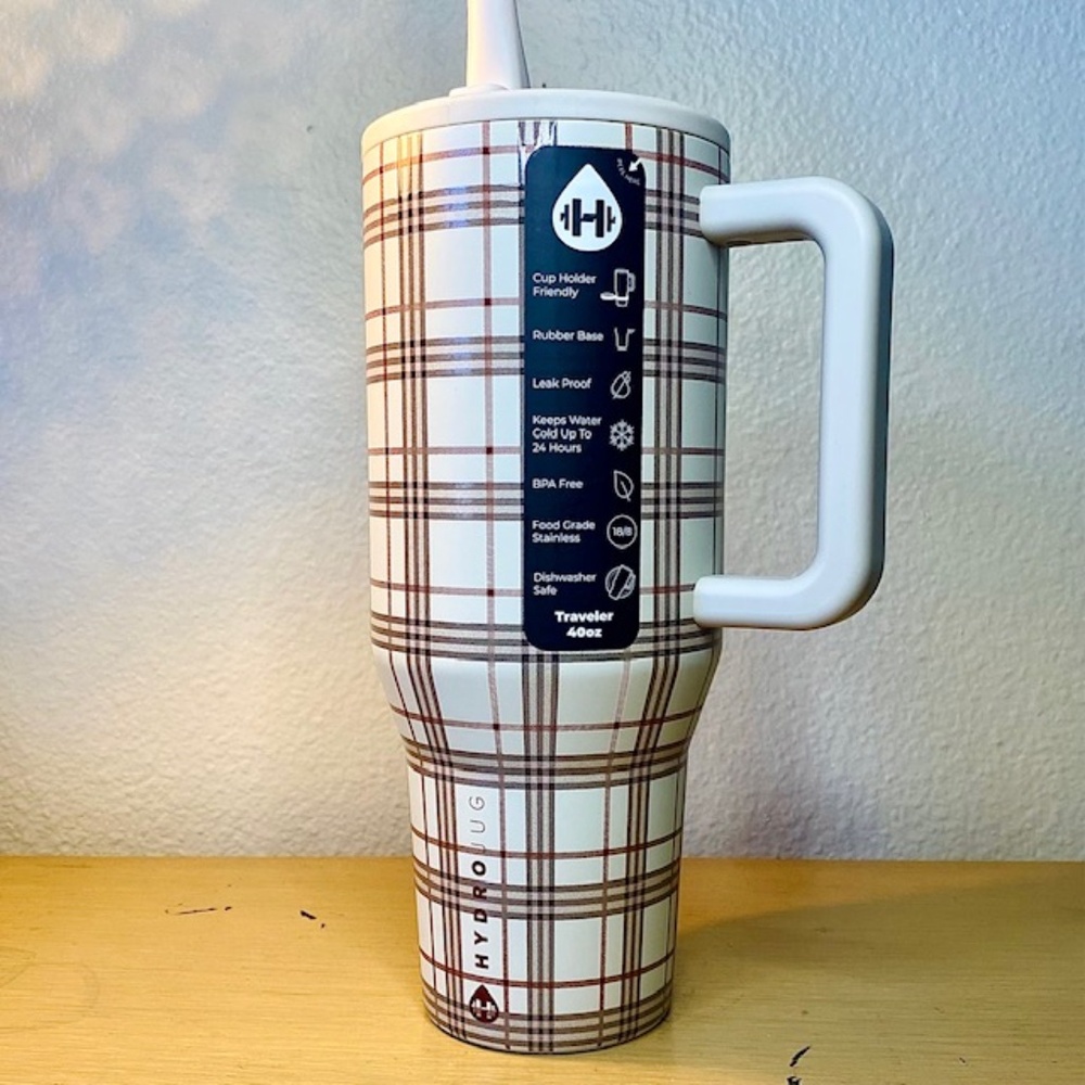 HYDRO JUG 40oz NEW W/TAGS *Blair* Plaid Traveler w/straw -stay hydrated in 2026!